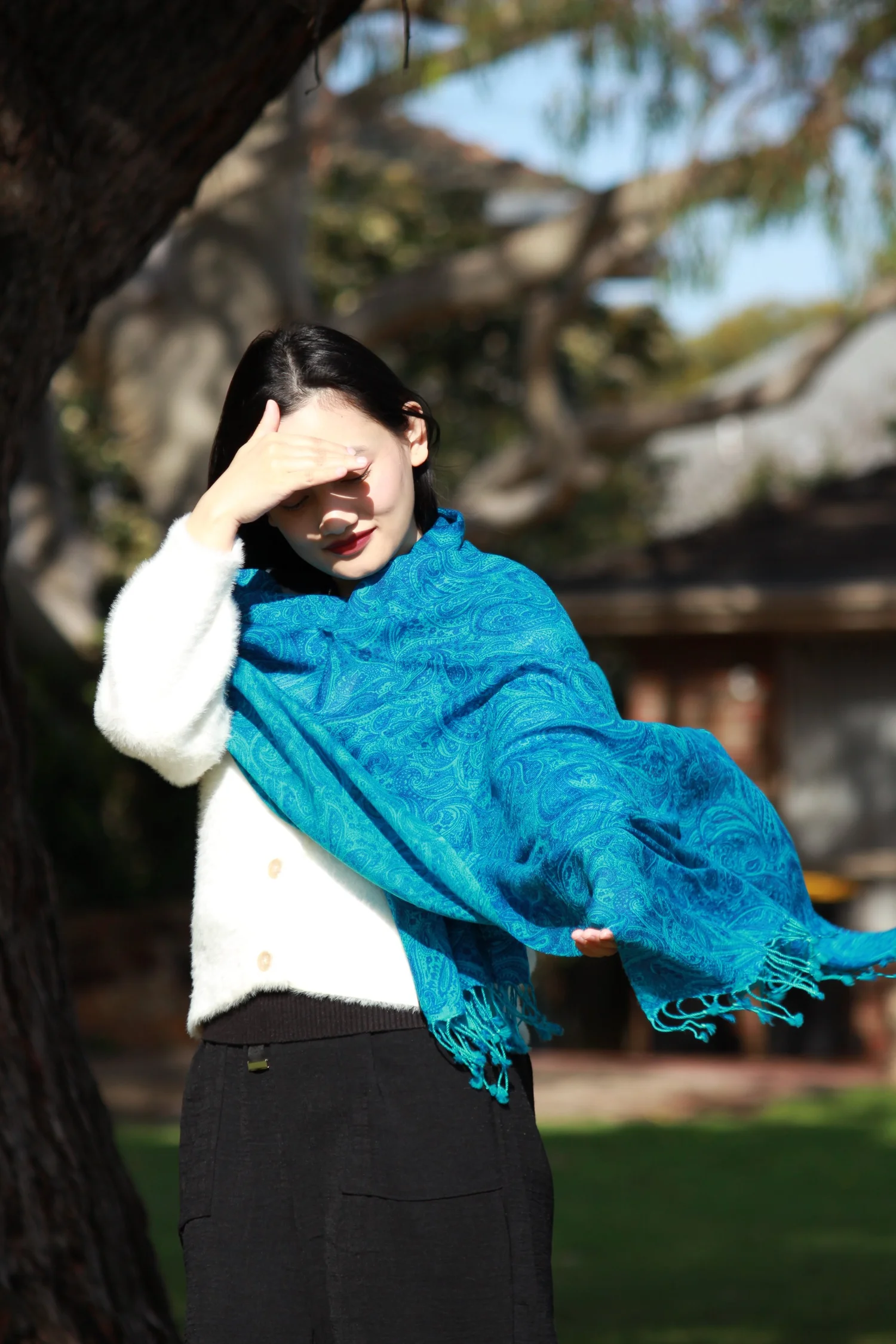 100% Pashmina (Flower Pattern) (Shawl) view 3